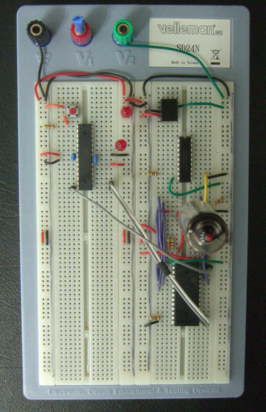 One VFD all wired up with the circuitry to drive it